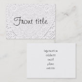 Hintergrundvorlage für die weiße Spitze Visitenkarte (Vorne/Hinten)