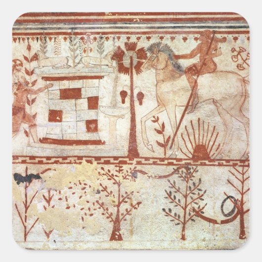 Hinterhalt des Trojanischen Prinztroilus Quadratischer Aufkleber (Vorderseite)