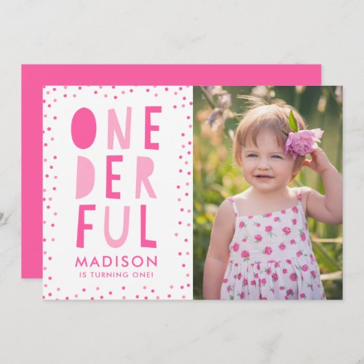 hinterhältig | Foto Einladung zum ersten Geburtsta (Vorne/Hinten)