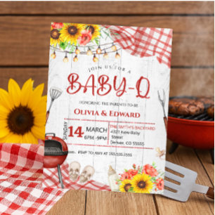 Hinterhof-BBQ-Baby-Party Einladung