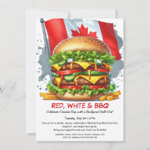 Hinterhof-BBQ-Party Canada-Tag Einladung