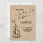 Hinterhof-Feuer-Hand gezogen Einladung (Vorderseite)