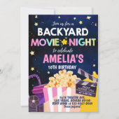 Hinterhof Filmabend Geburtstag Einladung unter der (Vorderseite)