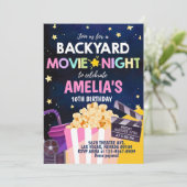 Hinterhof Filmabend Geburtstag Einladung unter der (Stehend Vorderseite)