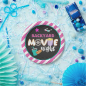 Hinterhof Filmabend Tafel - Mädchen Pappteller (Party)