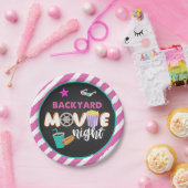 Hinterhof Filmabend Tafel - Mädchen Pappteller (Party)