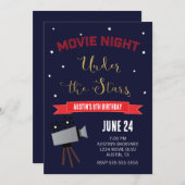 Hinterhof Filmnacht unter den Sternen Geburtstag Einladung (Vorne/Hinten)