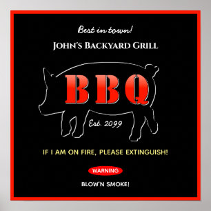 Hinterhof-Grillmeister Grilling BBQ Poster Druck