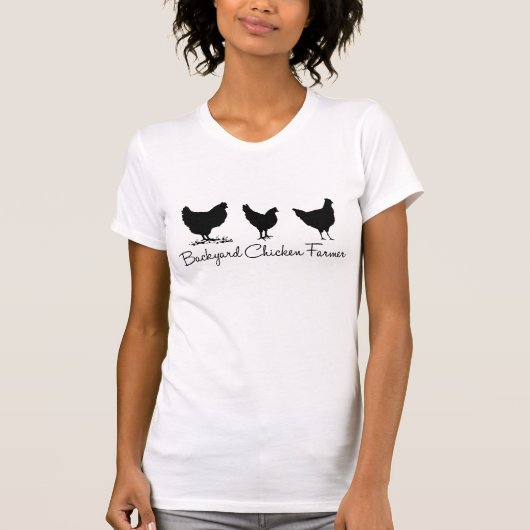 Hinterhof-Huhn-Bauer T-Shirt (Vorderseite)