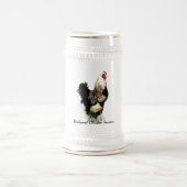 Hinterhof Hühner-Bauer mit Rasterdesign Bierglas (Mittel)
