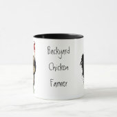 Hinterhof Hühner-Bauer mit Rasterdesign Tasse (Zentrum)