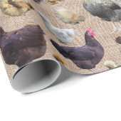 Hinterhof Hühner Burlap Geschenkpapier (Rolleneckpunkt)