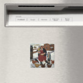 Hinterhof im Winter Magnet (In Situ (Geschirrspüler))