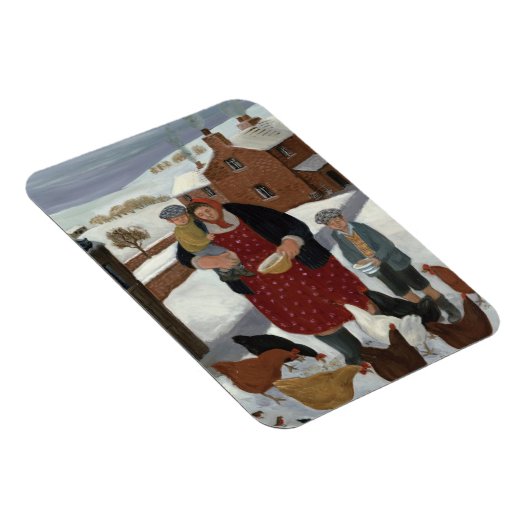 Hinterhof im Winter Magnet (Rechte Seite)