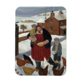 Hinterhof im Winter Magnet (Vertikal)