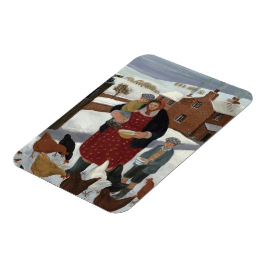 Hinterhof im Winter Magnet (Linke Seite)