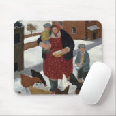 Hinterhof im Winter Mousepad (Mit Mouse)