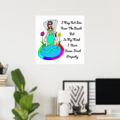 Hinterhof Meerjungfrau "Ich lebe vielleicht nicht Poster (Heimbüro)