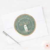 Hinterhof Nehmt Honey Label Hand Flasche Roh Gold Runder Aufkleber (Umschlag)