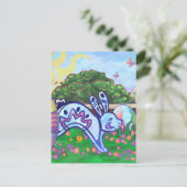 Hinterhof Osterhase Postkarte (Stehend Vorderseite)