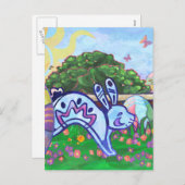 Hinterhof Osterhase Postkarte (Vorne/Hinten)