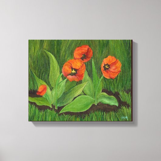 Hinterhof Tulips gepackte Leinwand (Vorderseite)