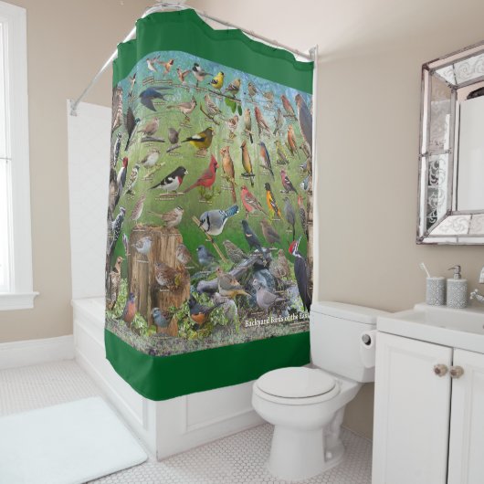 Hinterhof-Vögel des Ostduschvorhangs Duschvorhang (Beispiel)