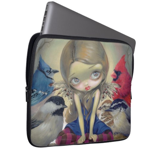 "Hinterhof-Vogel-" Elektronik-Tasche Laptopschutzhülle (Vorne Rechts)