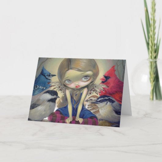 "Hinterhof-Vogel-" Gruß-Karte Karte (Vorderseite)