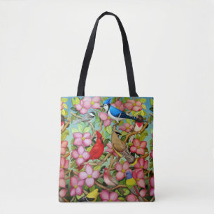 Hinterhof-Vögel in der rosa Tasche