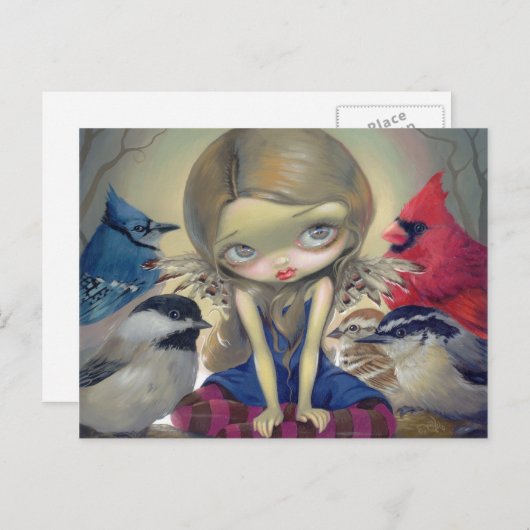 "Hinterhof-Vögel" Postkarte (Vorne/Hinten)