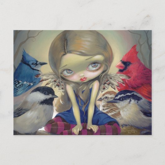 "Hinterhof-Vögel" Postkarte (Vorderseite)