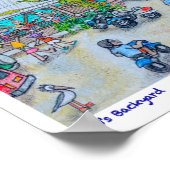 Hinterhof von BJ, Roatan, Honduras Poster (Ecke)