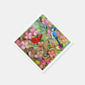 Hinterhof Wilde Vögel in Dogwood Paper Napkins Serviette (Ecke)