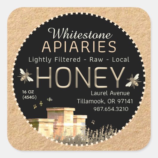 Hinterhofbienen Bienen und kleine Bienen auf Kraft Quadratischer Aufkleber (Vorderseite)