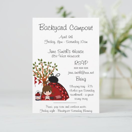 HinterhofCampout Einladung (Stehend Vorderseite)