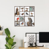 Hinterhofvögel im Schnee Poster (Heimbüro)