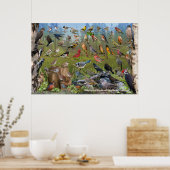 Hinterhofvögel im südlichen Onario Poster (Küche)