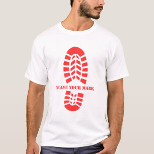 Hinterlasse deine Spuren -Vintage-Wanderfußabdruck T-Shirt