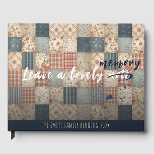 Hinterlasse eine Erinnerung Vintage Patchwork Fami Gästebuch