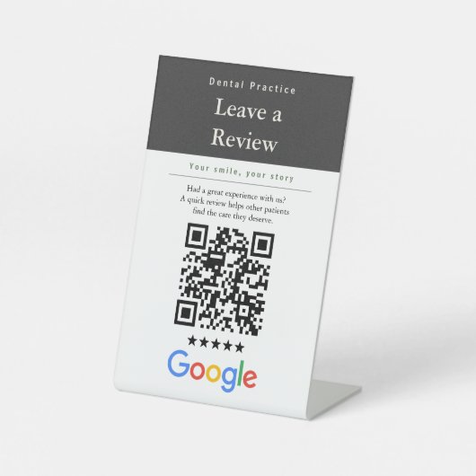 Hinterlassen Sie einen Bewertungs-QR-Code-Schild G Sockelschild (Vorderseite)
