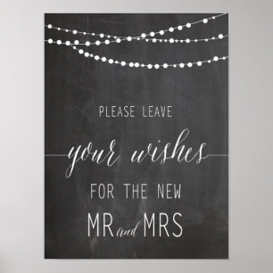 Hinterlassen Sie Ihre Wünsche Hochzeitsschild Ka Poster
