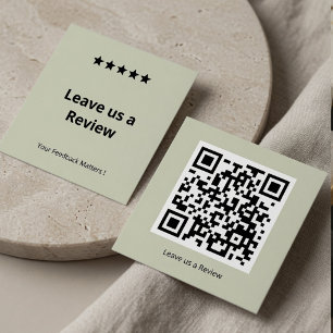 Hinterlassen Sie uns eine Bewertung QR-Code Person Quadratische Visitenkarte
