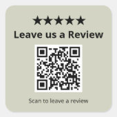 Hinterlassen Sie uns eine Bewertungs-QR-Code-Aufkl Quadratischer Aufkleber (Vorderseite)