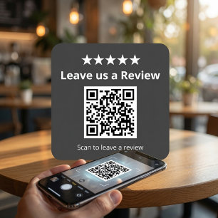 Hinterlassen Sie uns einen Bewertungs-QR-Code-Aufk Quadratischer Aufkleber