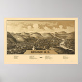 Hinterlegung, NY Panoramic Karte - 1887 Poster (Vorne)