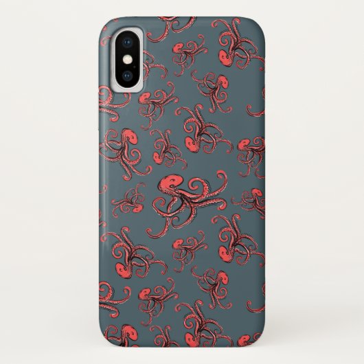 Hinterlistiges Kraken-Muster Case-Mate iPhone Hülle (Rückseite)