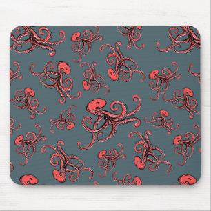 Hinterlistiges Kraken-Muster Mousepad