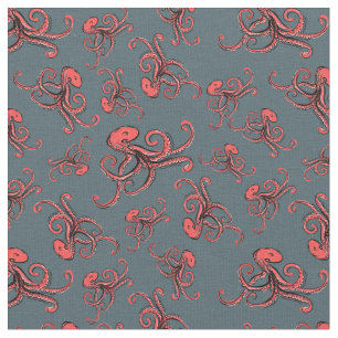 Hinterlistiges Kraken-Muster Stoff