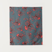 Hinterlistiges Kraken-Muster Wandteppich (Vorderseite)